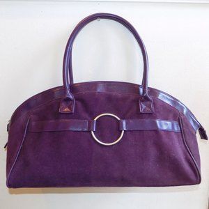 Purple Microsuede Bag Purse Large